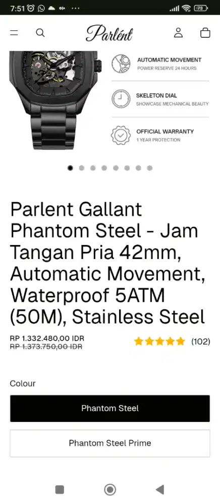Jual jam tangan ori parlent