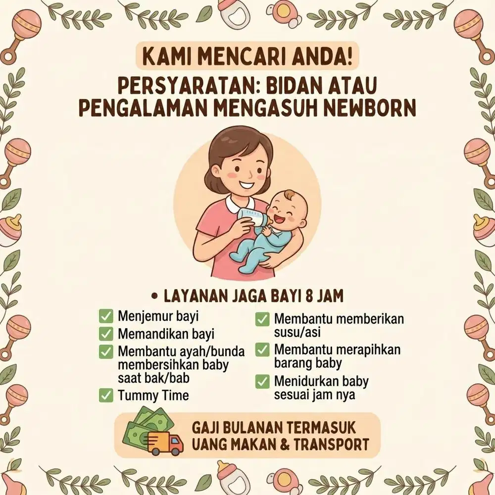 Lowongan Kerja Nanny Bayi / Bidan Berpengalaman
