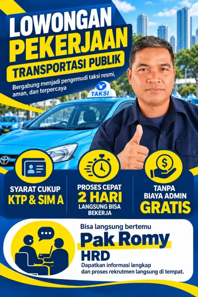 Dibutuhkan segera driver Mobil SIM A