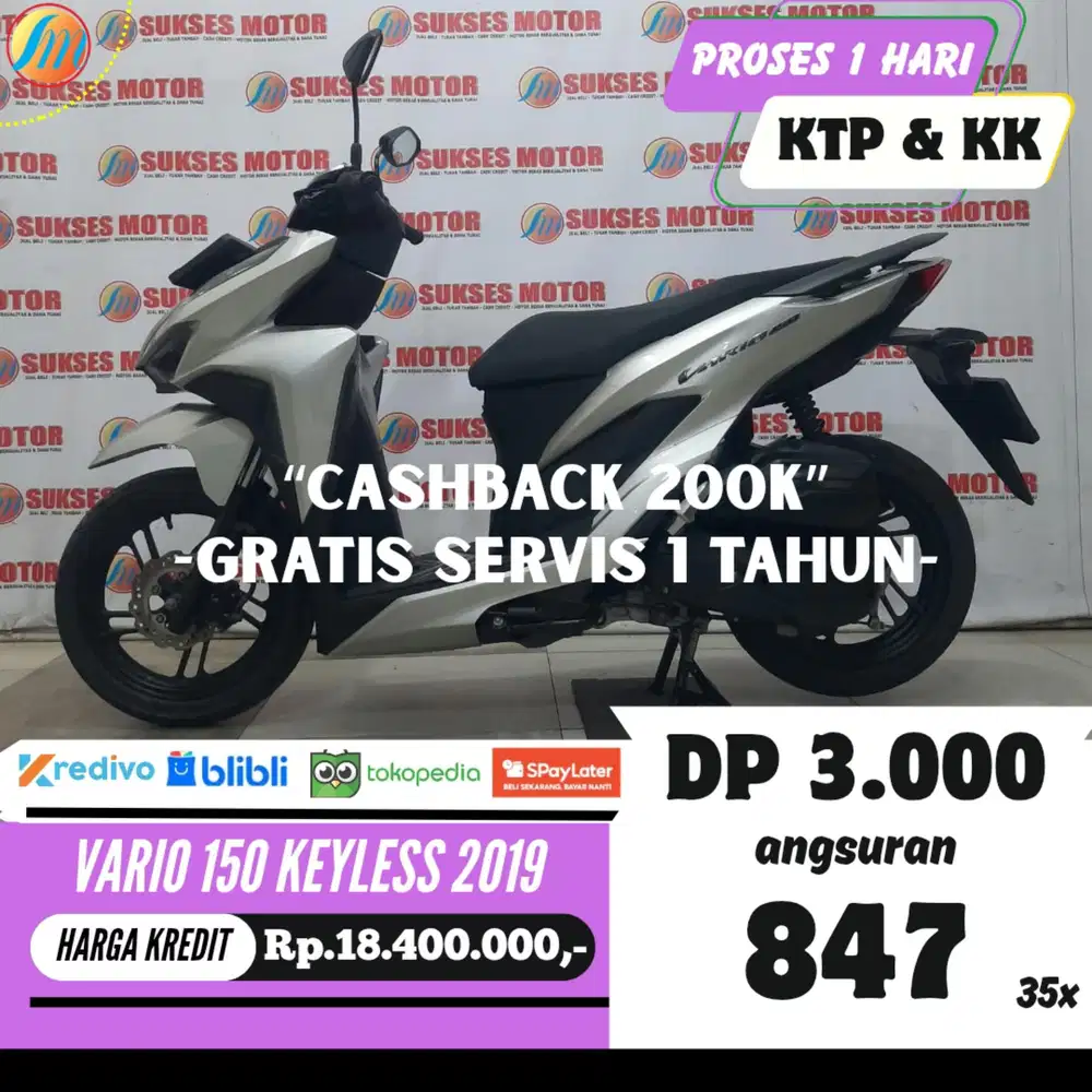 HONDA VARIO 150 KEYLESS 2019 KREDIT MURAH ANGSURAN SANGAT RINGAN