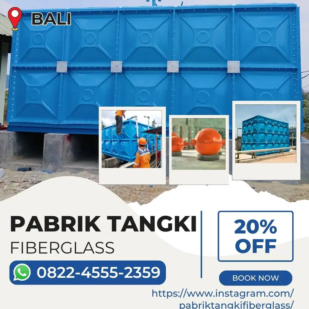 Tangki Fiberglass FRP-Panel Tank, Roof Tank & Ground Tank Gianyar Bali