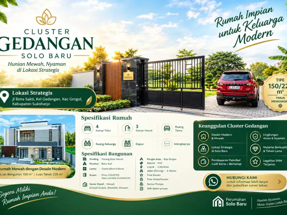 DIJUAL TANAH KAVLING CLUSTER GEDANGAN – LOKASI STRATEGIS, HARGA MENARIK!