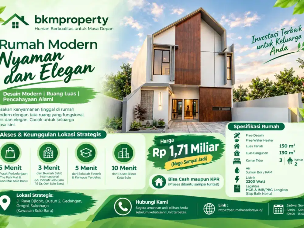 RUMAH MEWAH DAN ASRI LOKASI STRATEGIS SOLO BARU