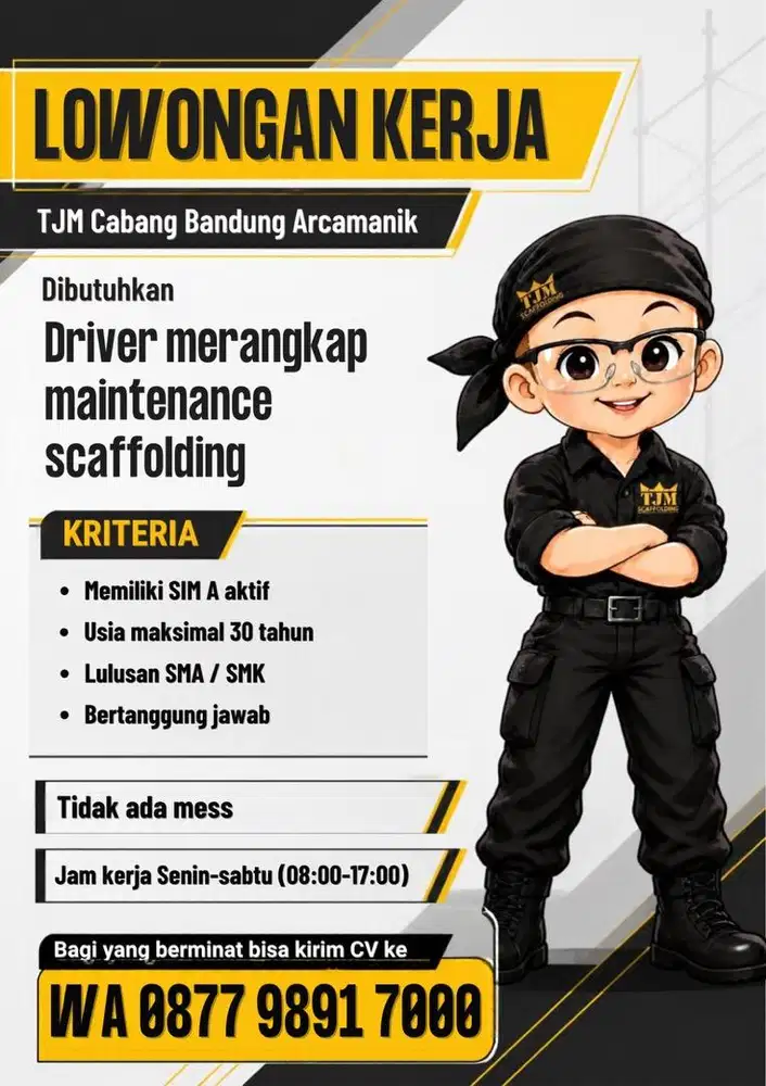 Driver merangkap maintenance scaffolding