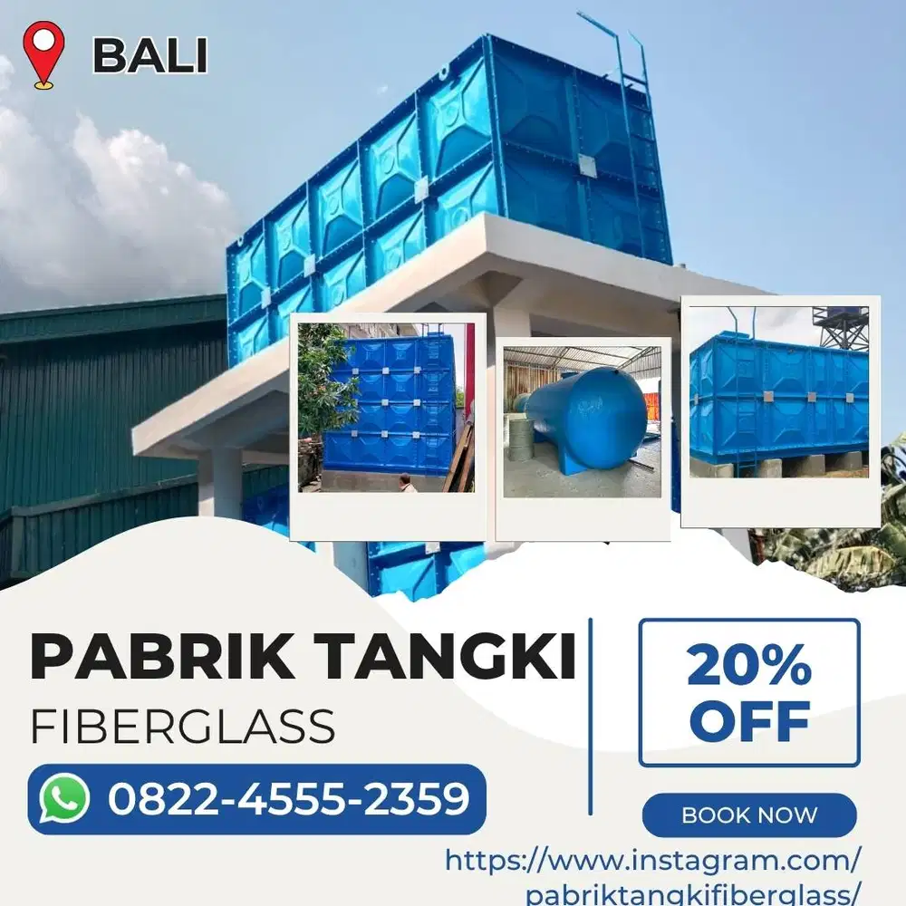 Tangki Fiberglass FRP-Panel Tank, Roof Tank & Ground Tank Klungkung