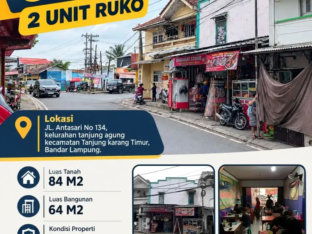RUKO 2 PINTU DEKAT PASAR TUGU