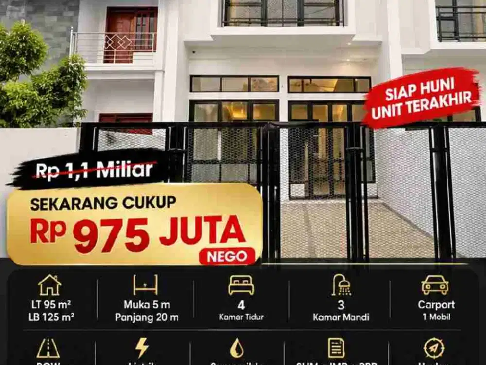 Dijual Cepat TERMURAH! RUMAH BARU TYPE SCANDINAVIAN DI CISARANTEN KULON ARCAMANIK BANDUNG
