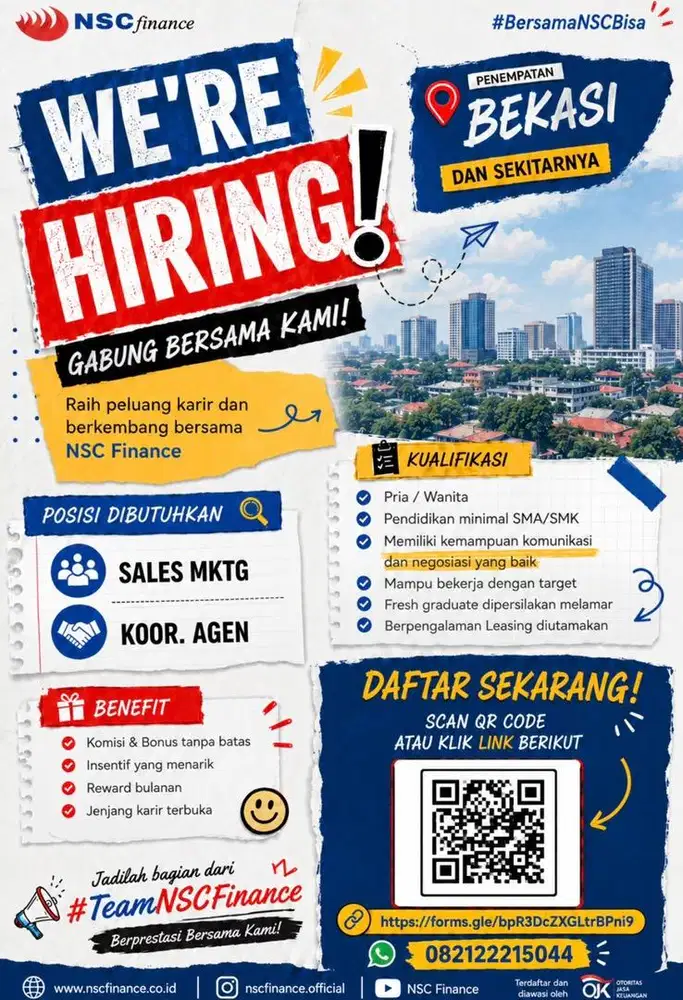 Loker sales dan leasing daerah Bekasi