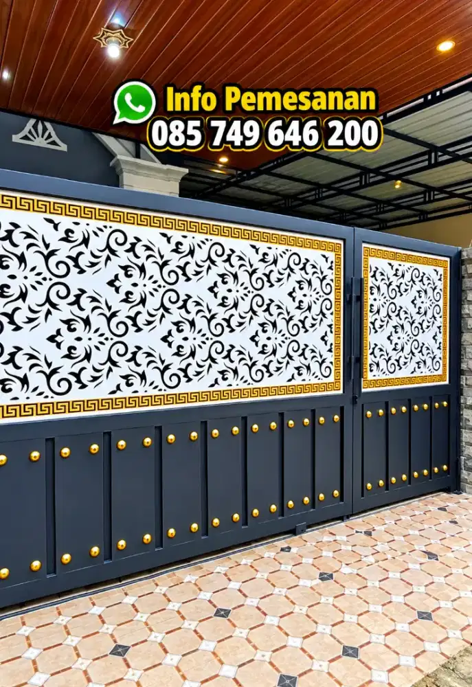Pintu gerbang dorong laser cutting mewah