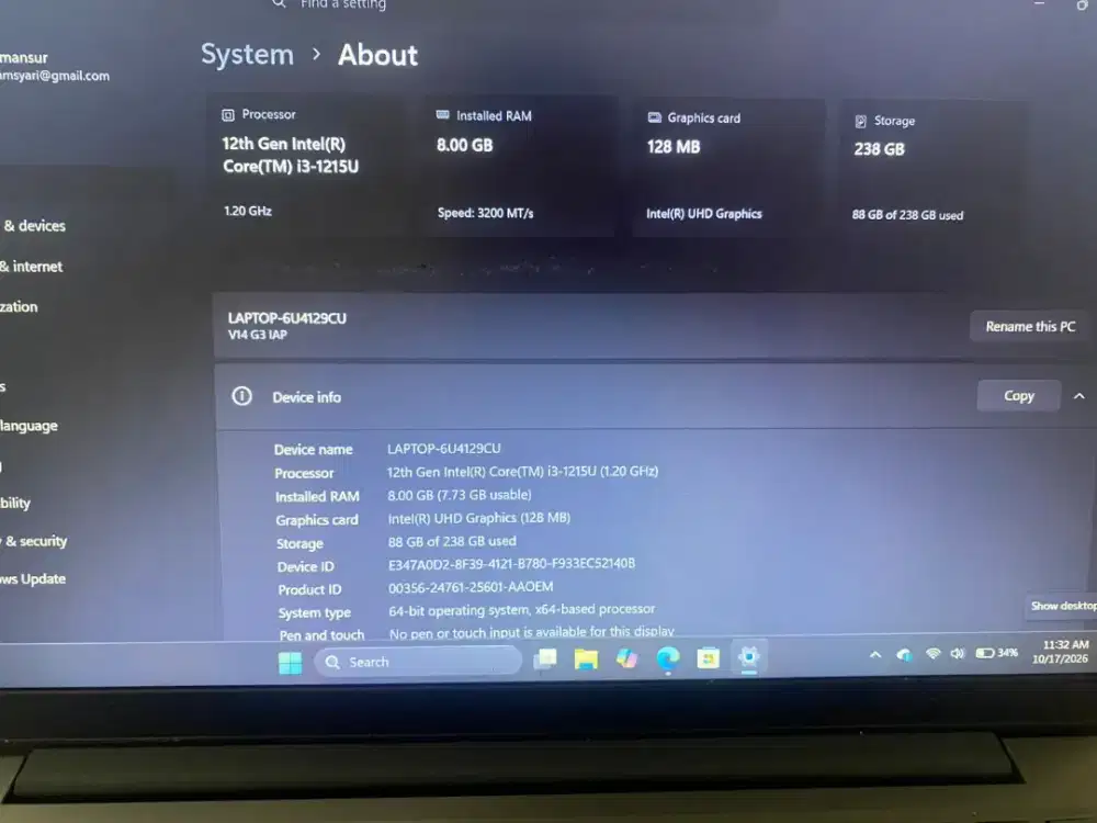 Laptop Lenovo 6U4129CU