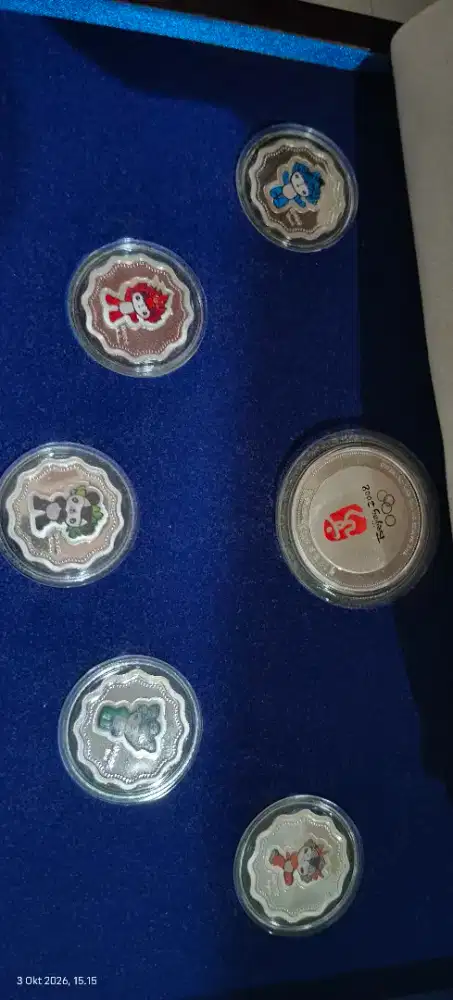 Beijing 2008 Olympic Fuwa Silver Medallion Set