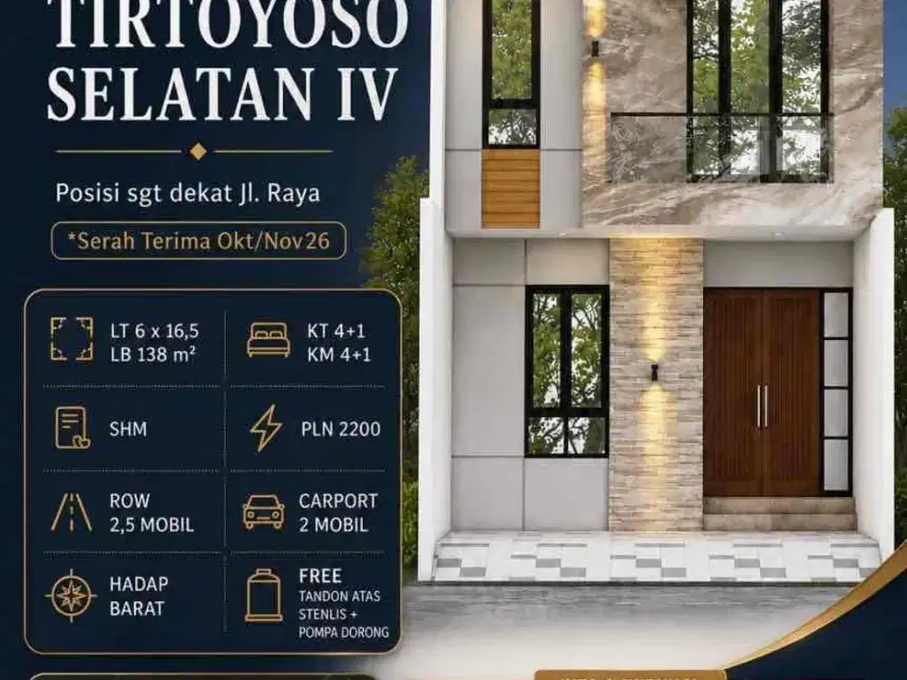 Dijual RUMAH BARU MODERN DI MANYAR TIRTOYOSO SELATAN SURABAYA TIMUR