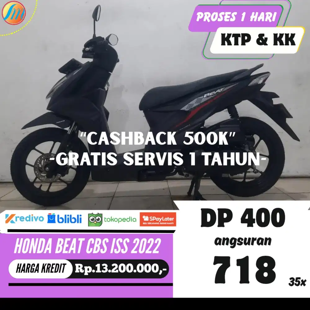 HONDA BEAT CBS ISS 2022 KREDIT DP CUMA 400RB ANGSURAN SANGAT RENDAH