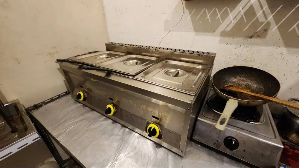 Kompor Deep Fryer Komersil USF 3 Tungku 8 Liter per Tungku