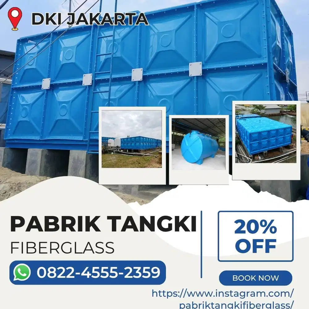 Tangki Fiberglass FRP-Panel Tank, Roof & Ground Tank Jakarta Pusat