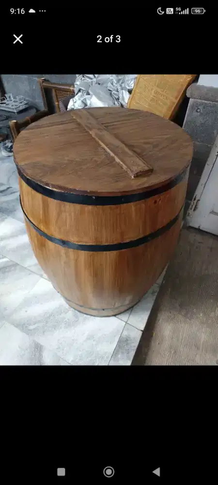 Gentong kayu barel vintage antik