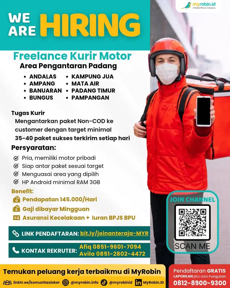 DIBUTUHKAN SEGERA Kurir Motor Freelance ANTERAJA