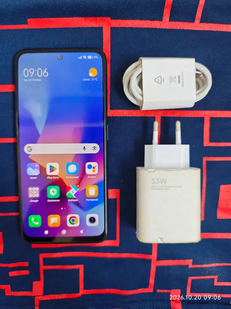 Redmi Note 10s 8/128 ( Hp + Cas ori 33w) mulus normal siap pkai