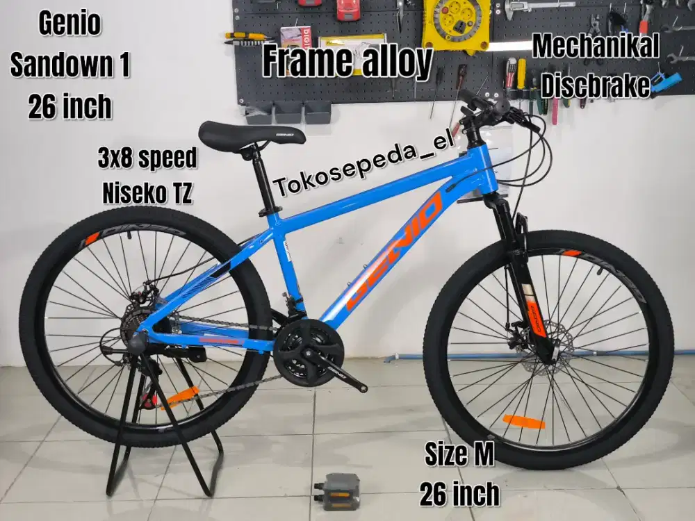 MTB genio sandown 1 , 26 inch frame alloy terbaru