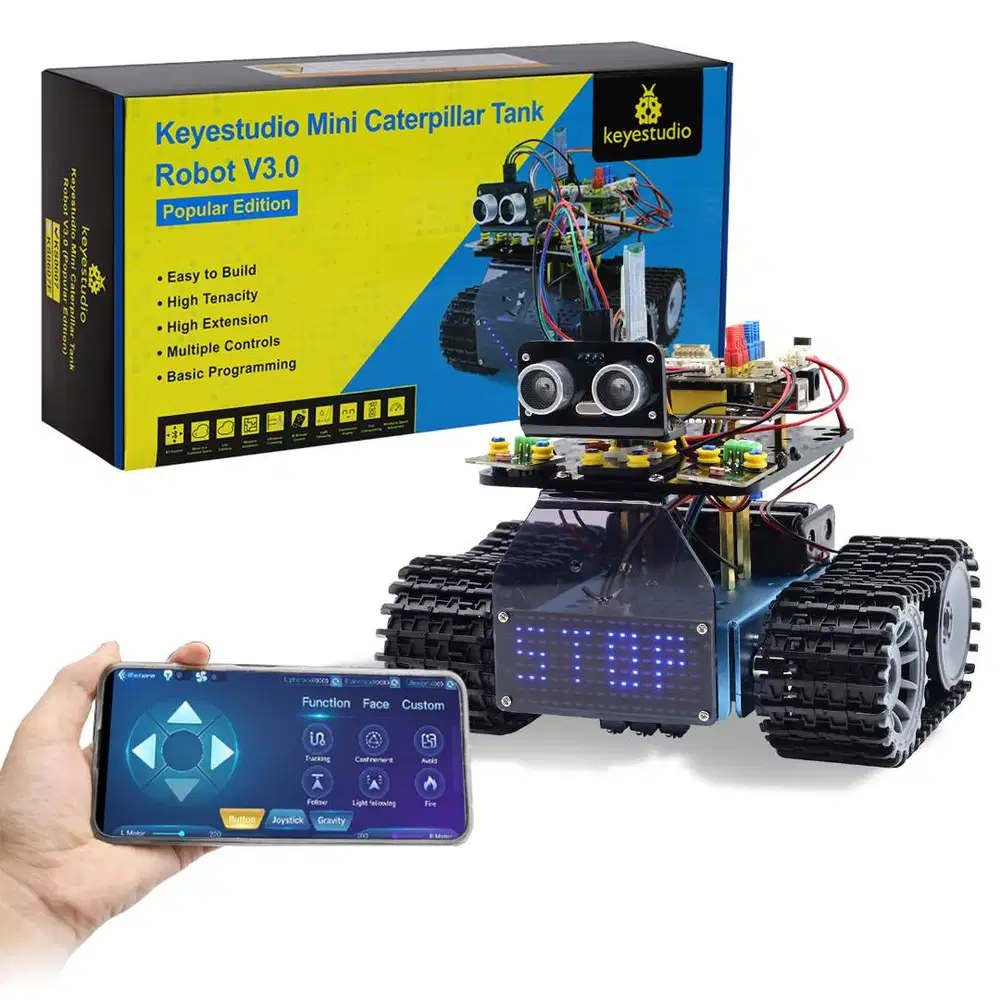 Keyestudio Mini Caterpillar Tank Robot V3.0 Popular Edition Arduino DI