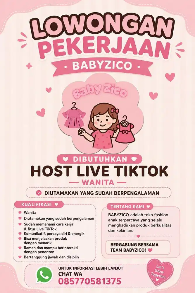 DIBUTUHKAN HOST LIVE SHOPEE TIKTOK