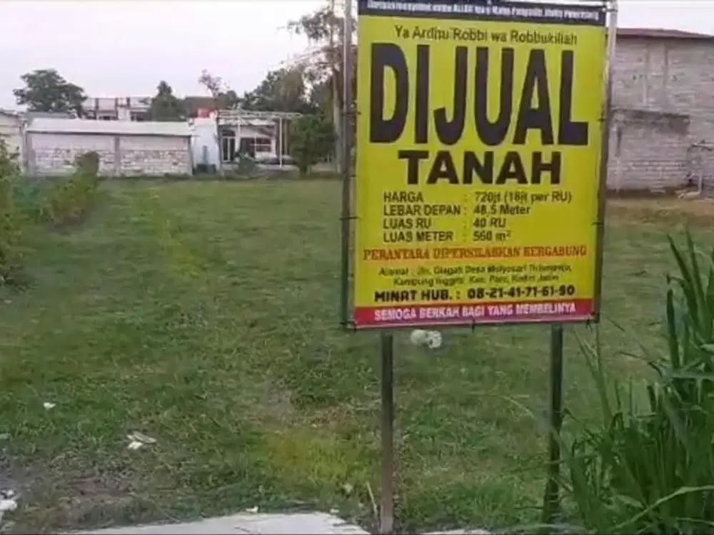 Dijual Tanah Ds Mulyoasri tulungrejo kec pare yon Sekoto