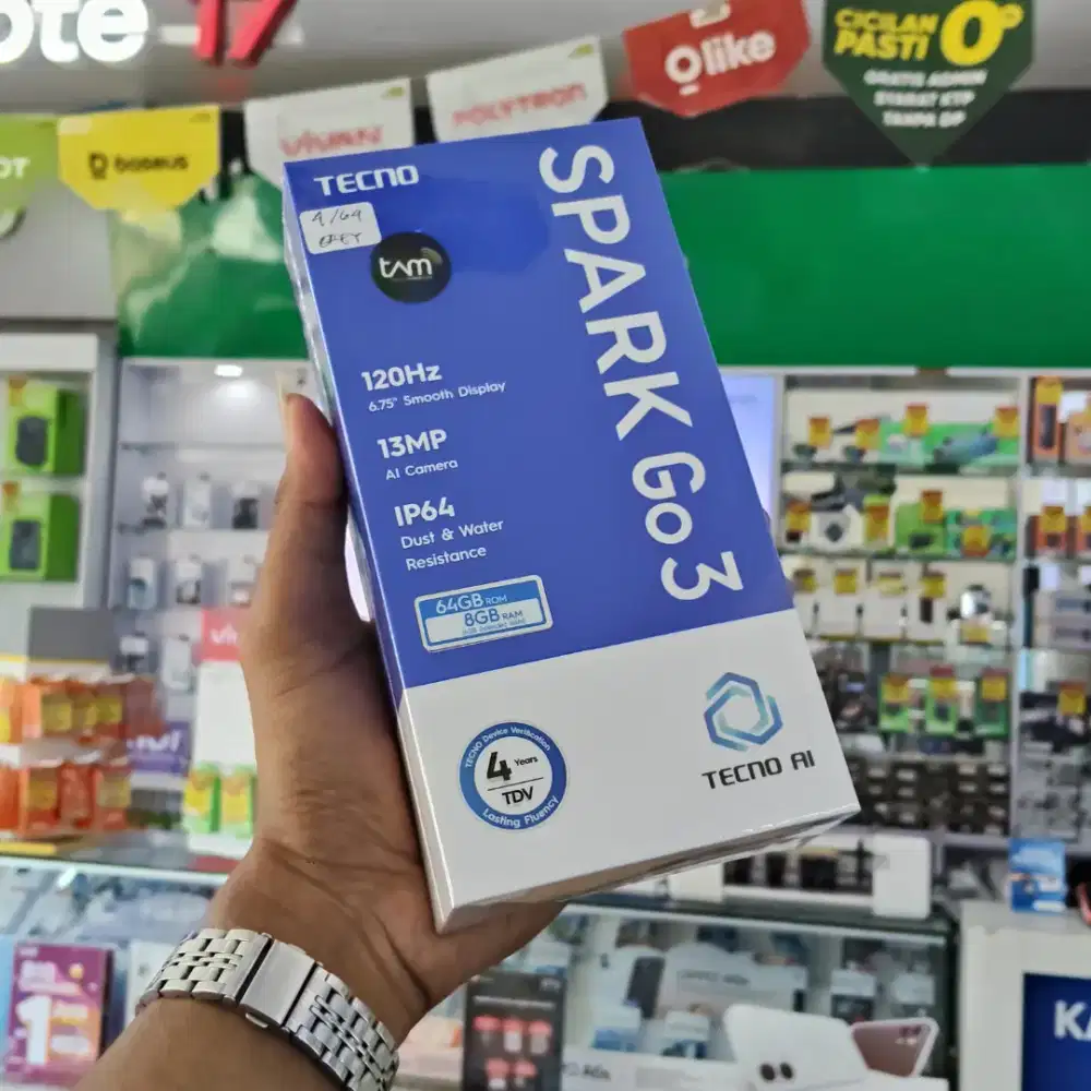Tecno Spark Go 3 RAM 4GB 64GB Garansi Resmi Mulus Baru Segel Siap COD