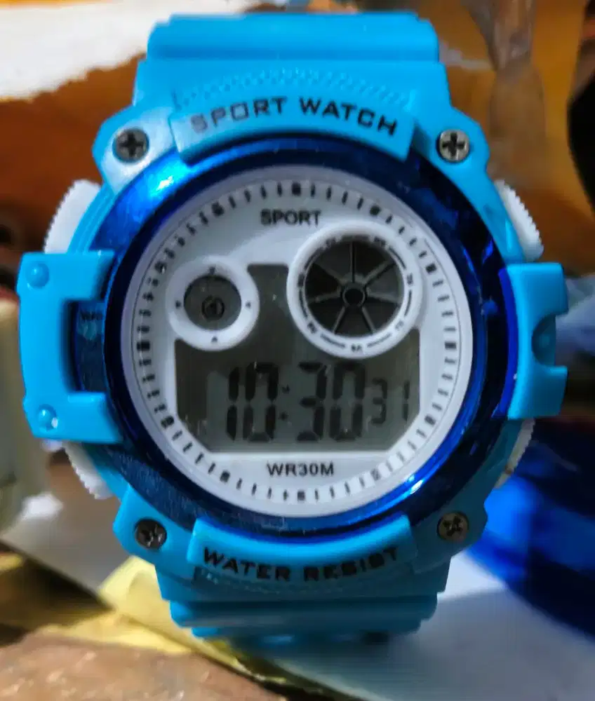 Bundle 2 Jam Tangan Anak Digital Sporty (Biru & Cream)