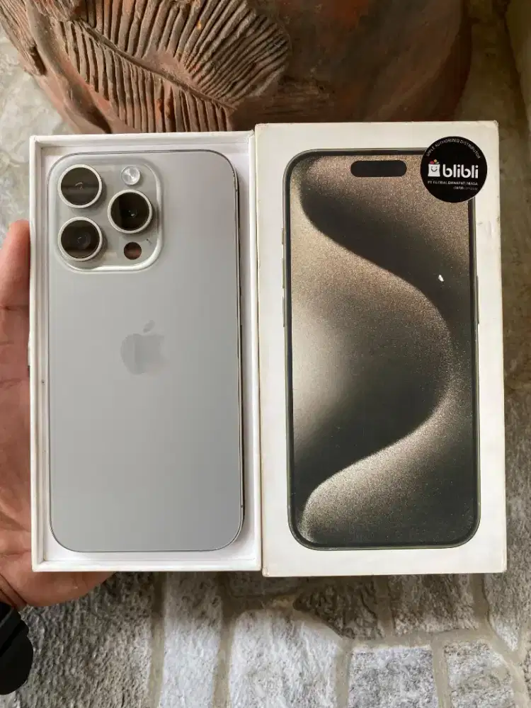iPhone 15 Pro 128GB (Natural Titanium), BH78%/1098, Ex Blibli, Grs off