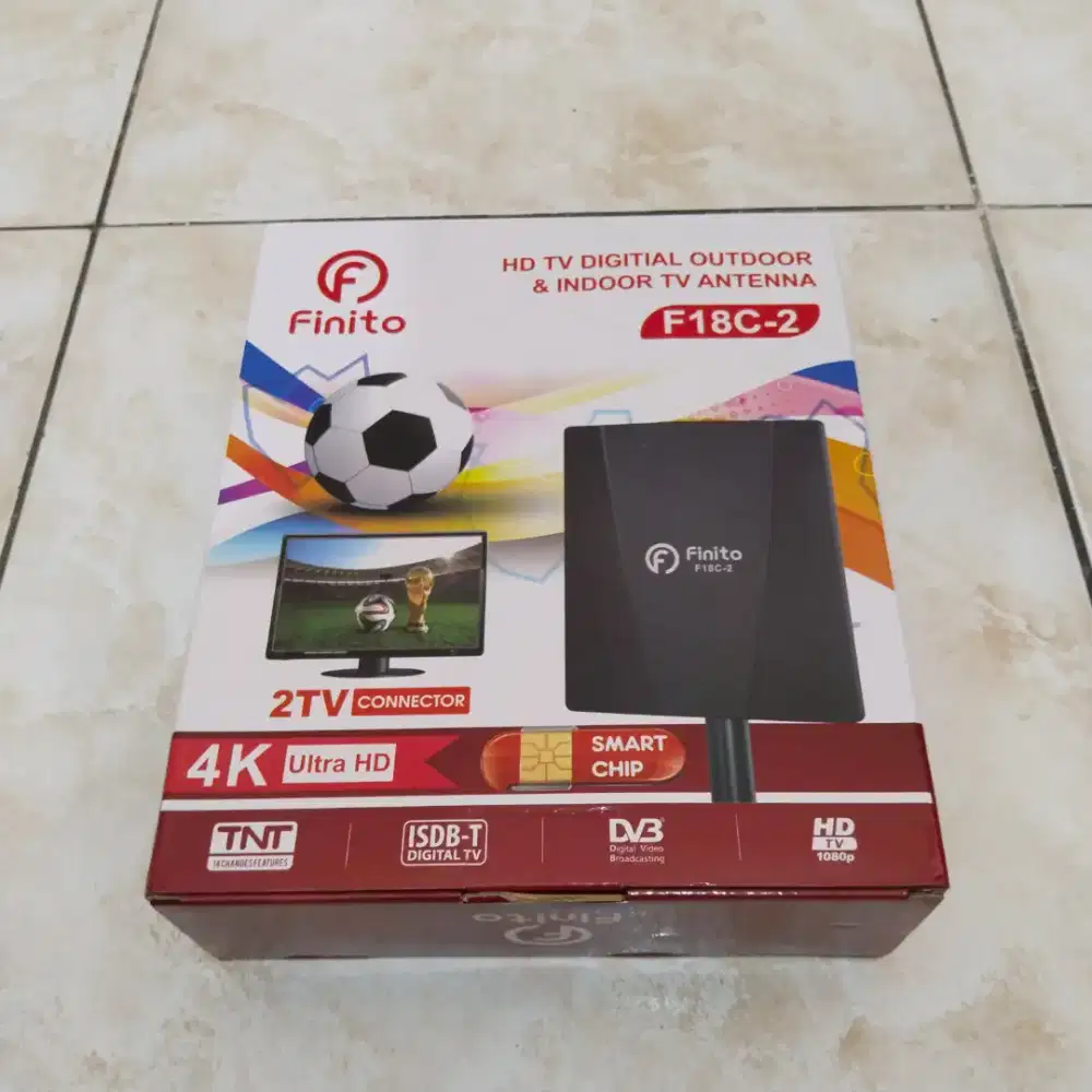 Antena TV Digital Indoor Outdoor 2 TV Adaptor Booster Penguat Sinyal