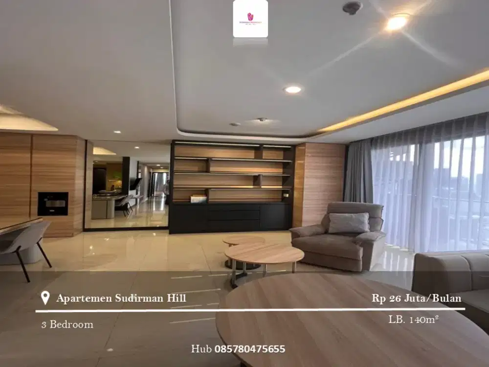 Disewakan Apartement Sudirman Hill 3BR Full Furnished View Full