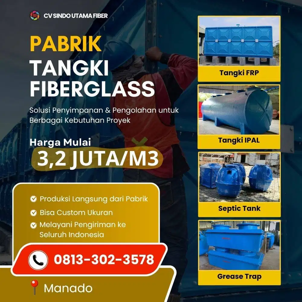 Supplier Tangki FRP dan IPAL Manado Kebutuhan Industri