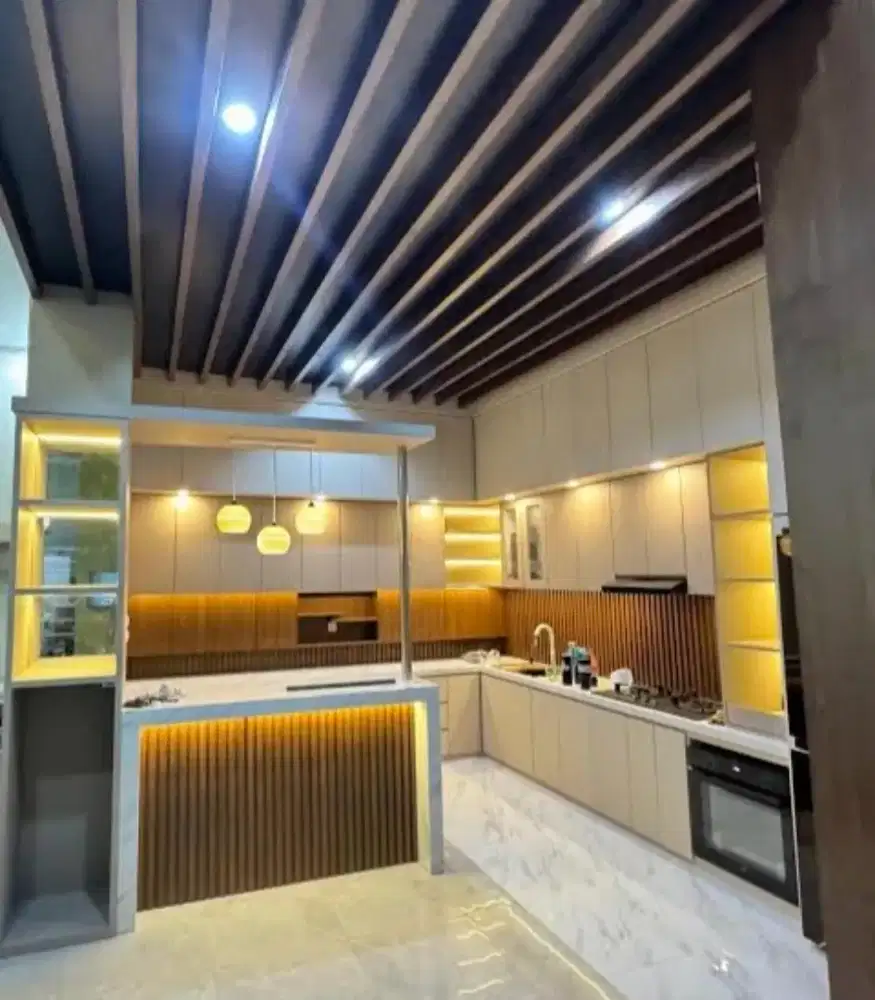 interior kitchenset full set satu rumah dan furnis lainnya