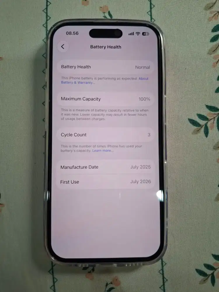 Iphone 16 128 pink on garansi 2027