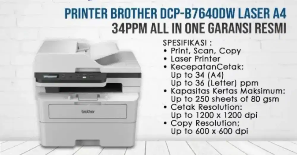 PRINTER BROTHER DCP B7640DW A4 allin one