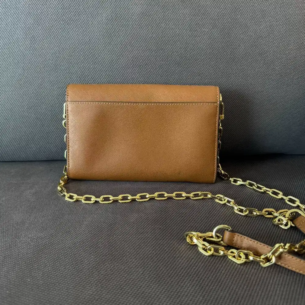 Tory Burch Chain Wallet Crossbody Bag Khaki Original
