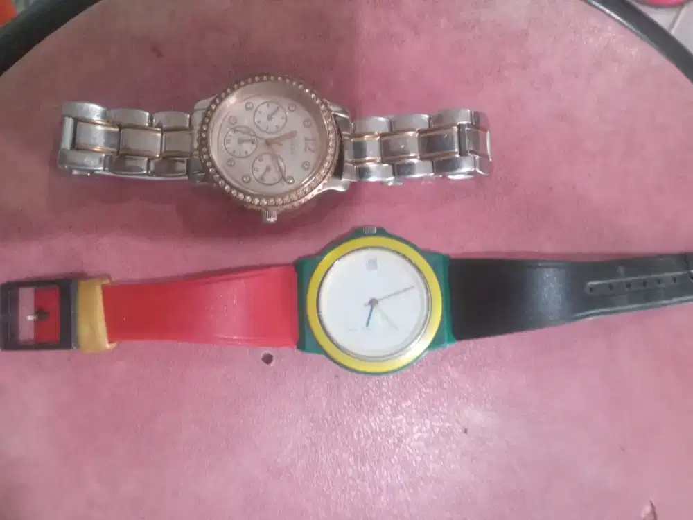 Jam Fortis & Guess sepasang Original