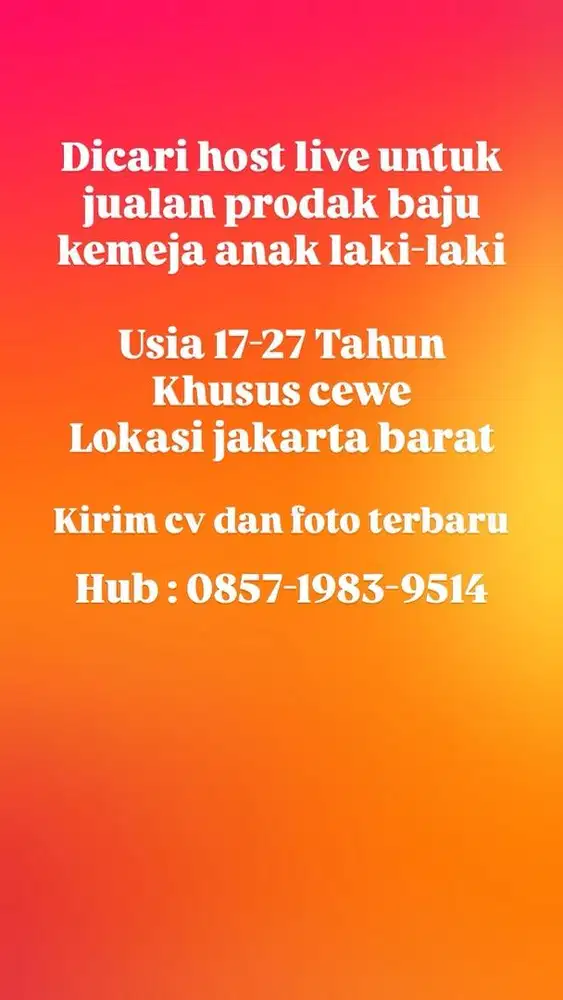 Host live prodak baju