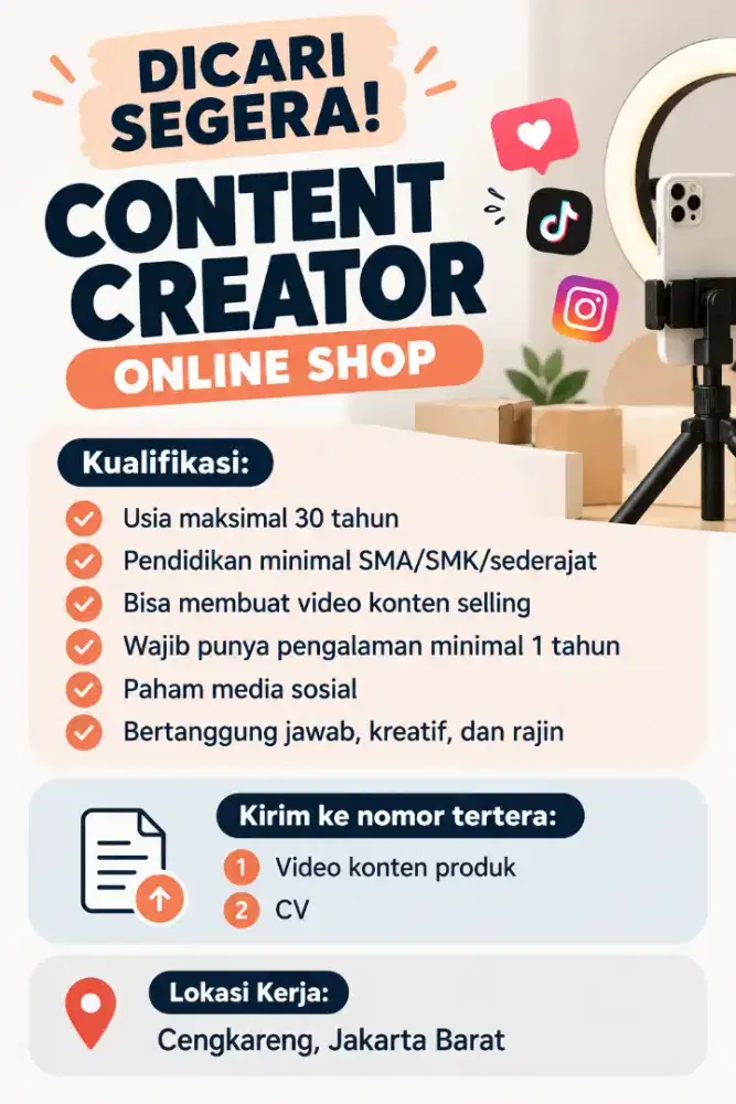 BUTUH SEGERA !!! CONTENT CREATOR