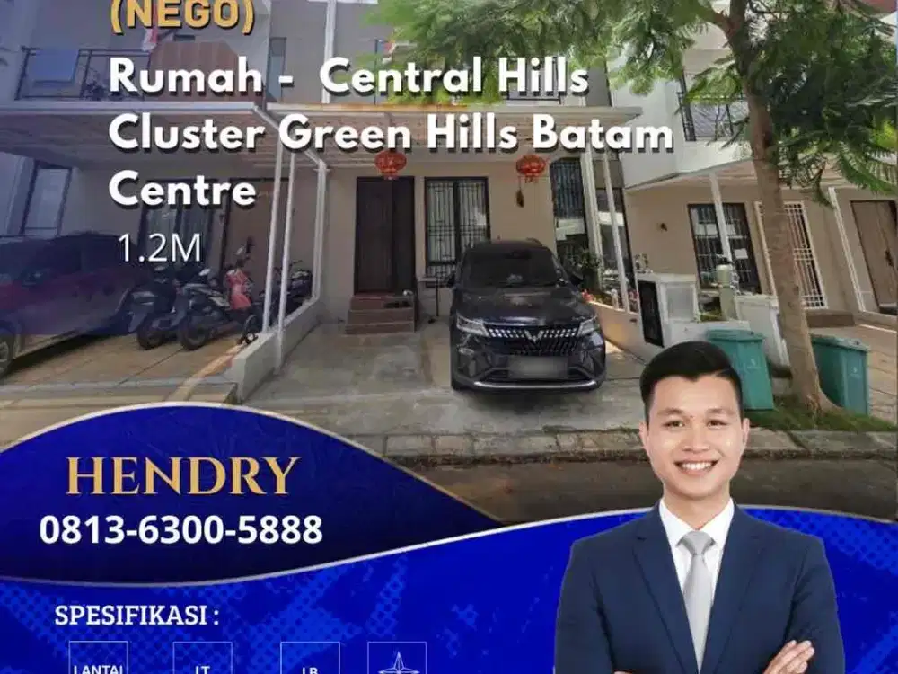 Dijual Rumah Central Hills Cluster Green Hills Batam Centre