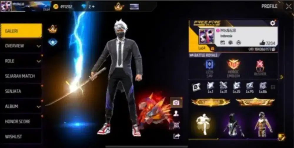Di jual akun ff amanah terpercaya 100%