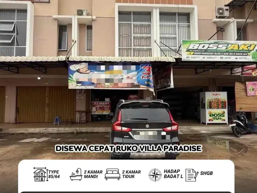Disewakan Cepat‼
Ruko Villa Paradise - Batu Aji