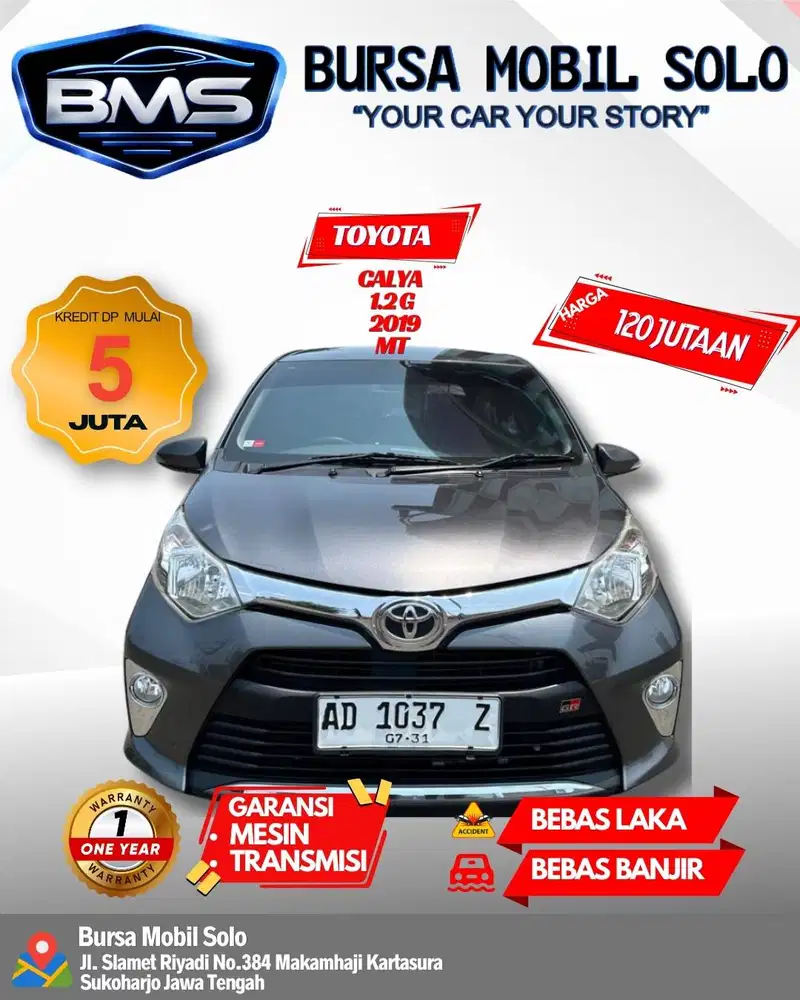 TOYOTA CALYA 1.2 G 2019 MANUAL TOP KONDISI DP MINIM