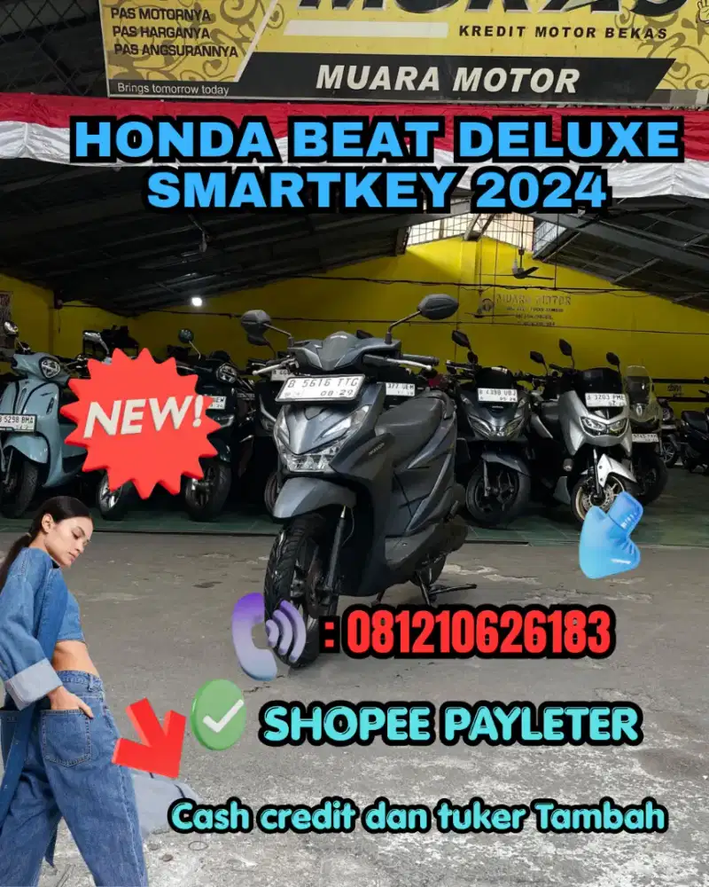 HONDA BEAT DELUXE SMARTKEY 2024 SIAP PAKAI