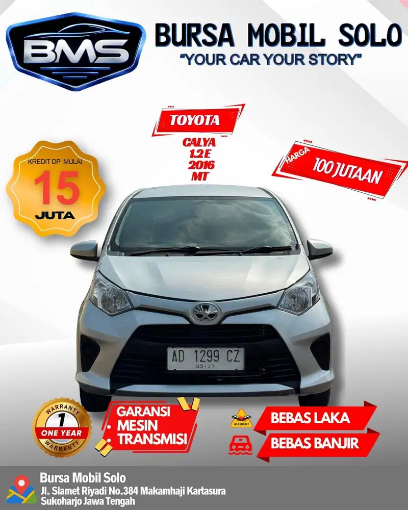 TOYOTA CALYA 1.2 2016 MANUAL TOP KONDISI DP MINIM
