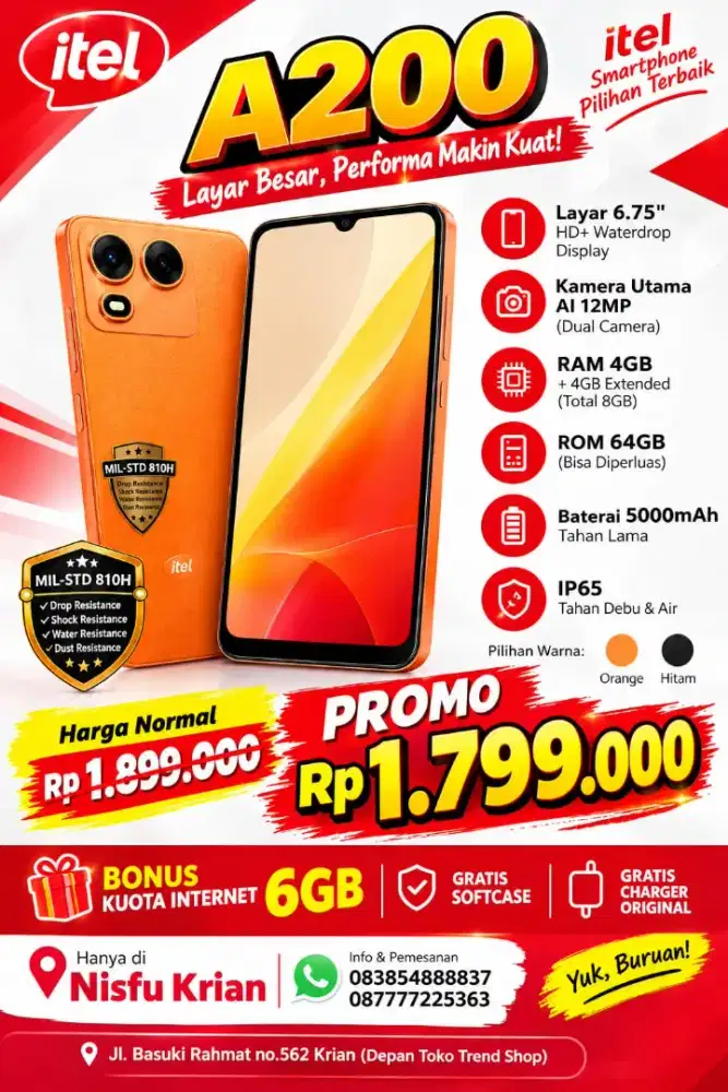 Itel A200 ram 8