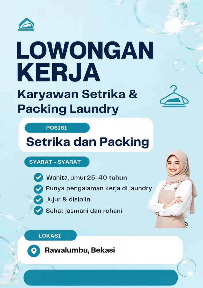 LOWONGAN KERJA LAUNDRY - SETRIKA & PACKING