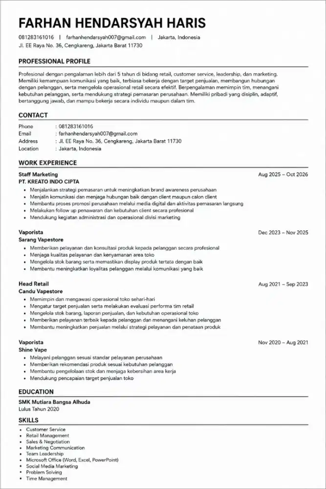 OPEN TO WORK : Digital marketing, Customer service, Content creator