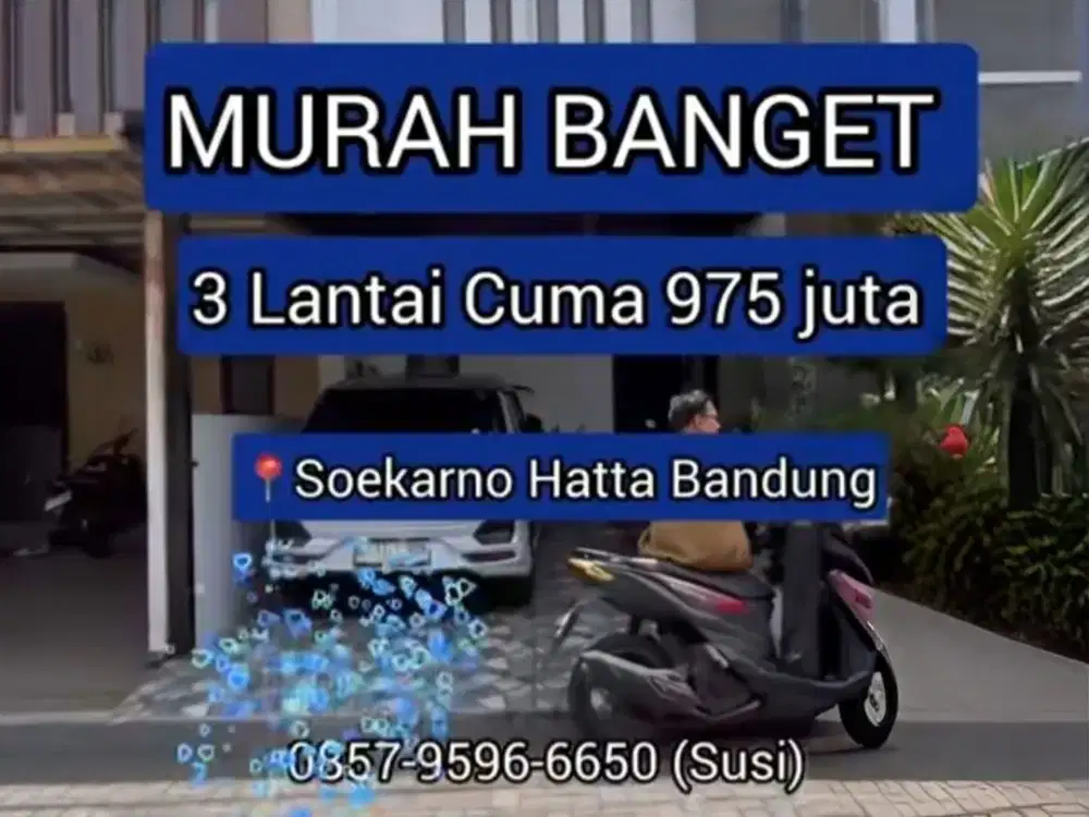 MURAH BANGET Rumah 3 Lantai di Soekarno Hatta Sayap Margahayu Raya metro Buahbatu Bandung dijual