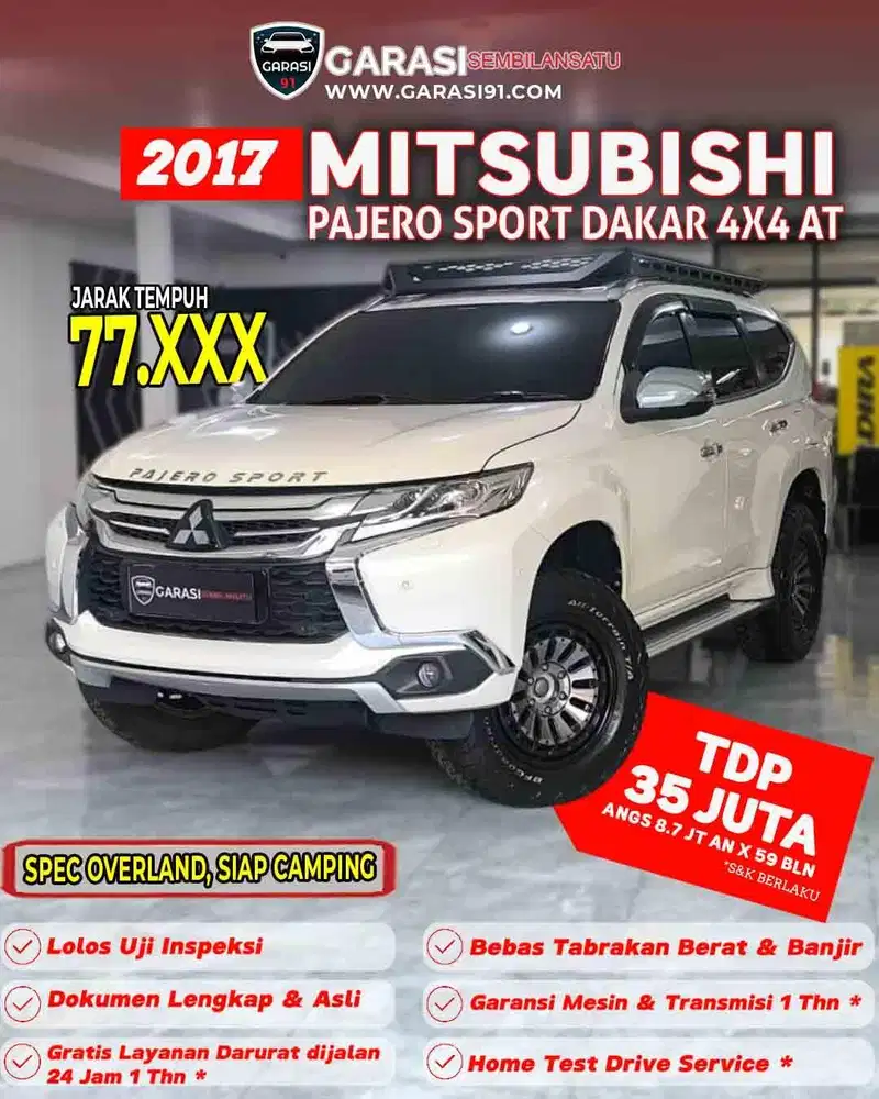 ‼️TDP 29 JT Mitsubishi Pajero sport Dakar 4x4 AT 2017 km low Fee acces